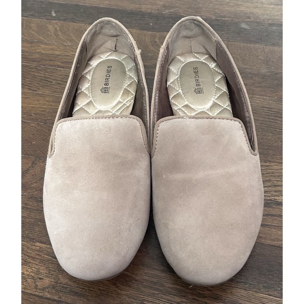 Women's Birdies The Starling Flat Tan Suede Slip On Loafer Size 6 US